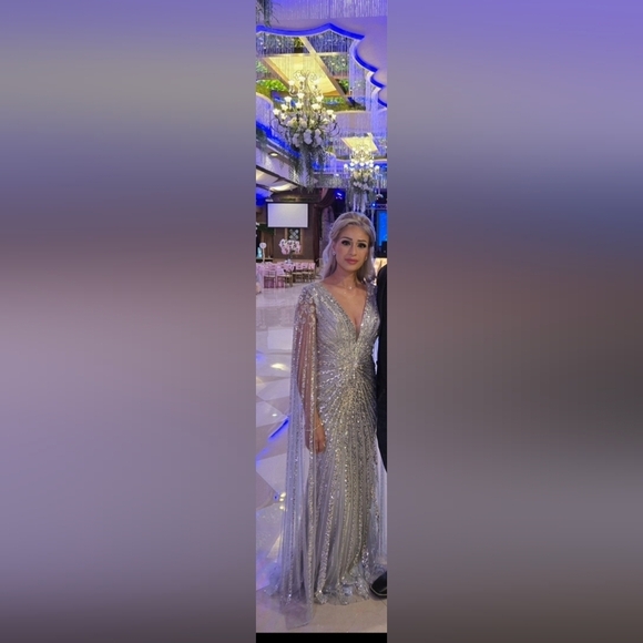 Chicas Dresses & Skirts - Chicas Elegant Silver Evening Gown